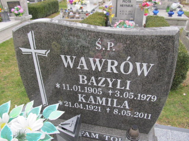Bazyli Wawrów 1905 Męcinka - Grobonet - Wyszukiwarka osób pochowanych